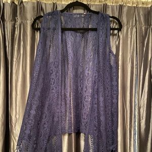 Brand UNKNOWN simple, boho blue embroidery vest